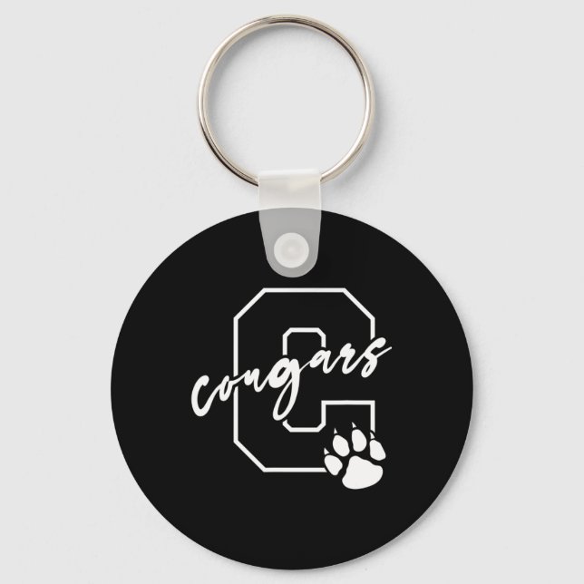 Cougars Bysketbyll Player Kids  Keychain (Front)