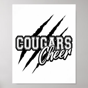 Cougars Cheer Back To School Cheerleading Team Spi Poster