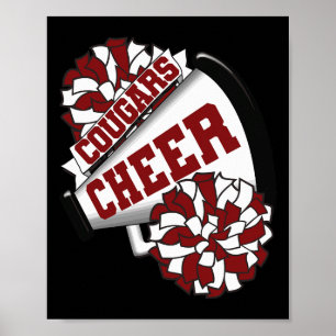 Cougars Cheer Ck To School Cheerleading Spirit M Poster
