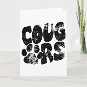 Cougars Footll School Sports Fan Team Spirit  Card