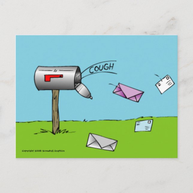 Coughing Mailbox Postcard (Front)