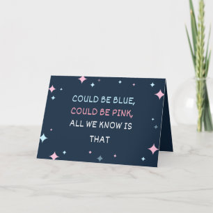 Could Be Blue Or Pink Folded Announcement Card