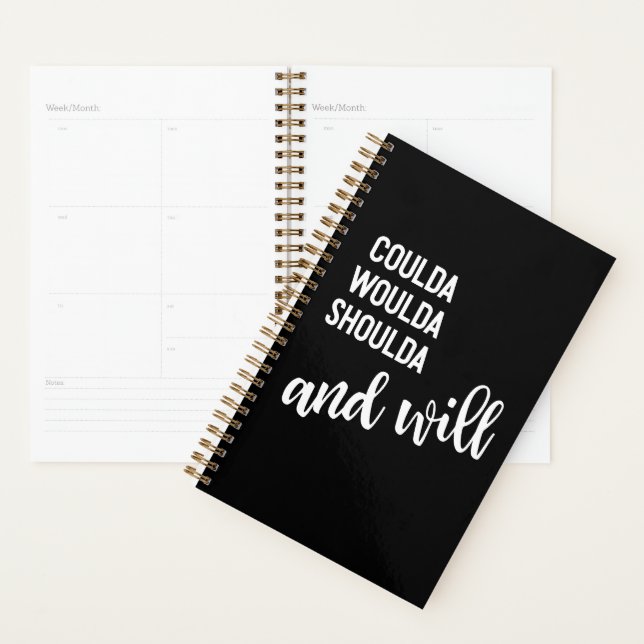 Coulda Woulda Citation Inspiration Simple Noir (Devant avec enveloppe)