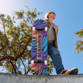 Couleur 90s Wave Motif Skateboard