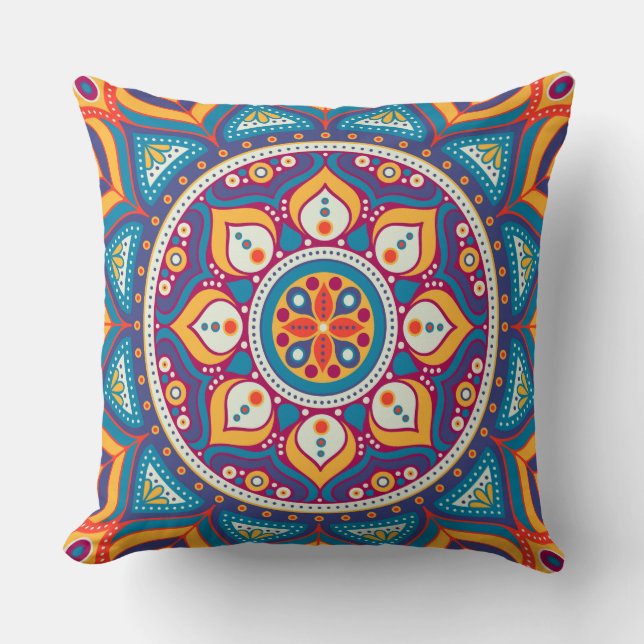 Couleur Abstrait Mandala Decor Coussin (Recto)