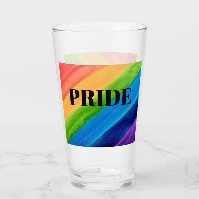 Couleur arc-en-ciel Coupe en verre de fierté (Devant)