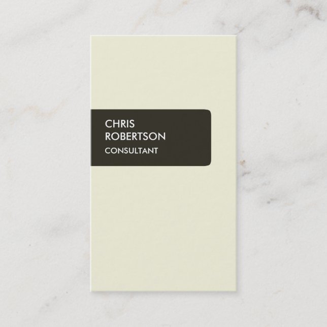 Couleur Beige Vertical Carte de visite attrayant (Devant)