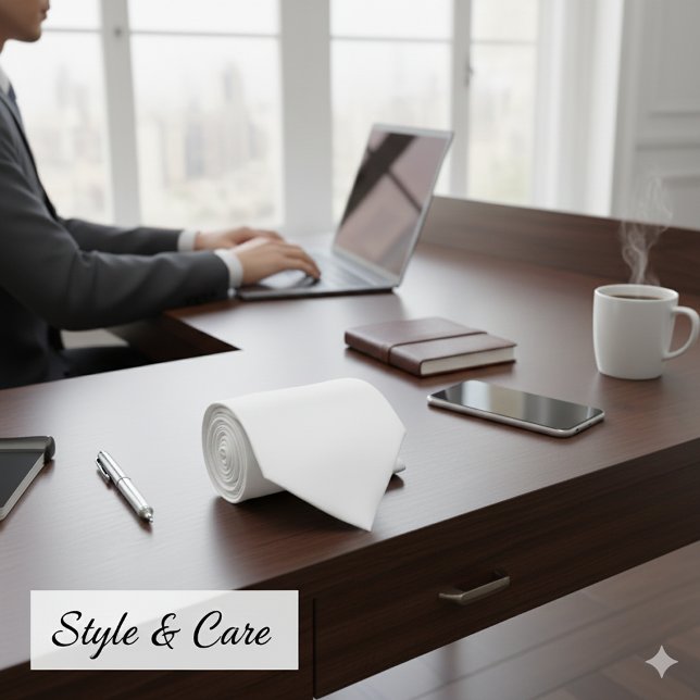 Couleur blanche de neige classique Cravate officie (Classic Snow White Color Formal Neck Tie)