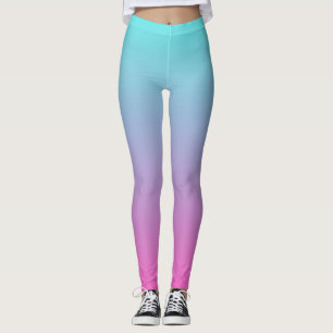 Couleur bleu et rose ombre dégradés Leggings