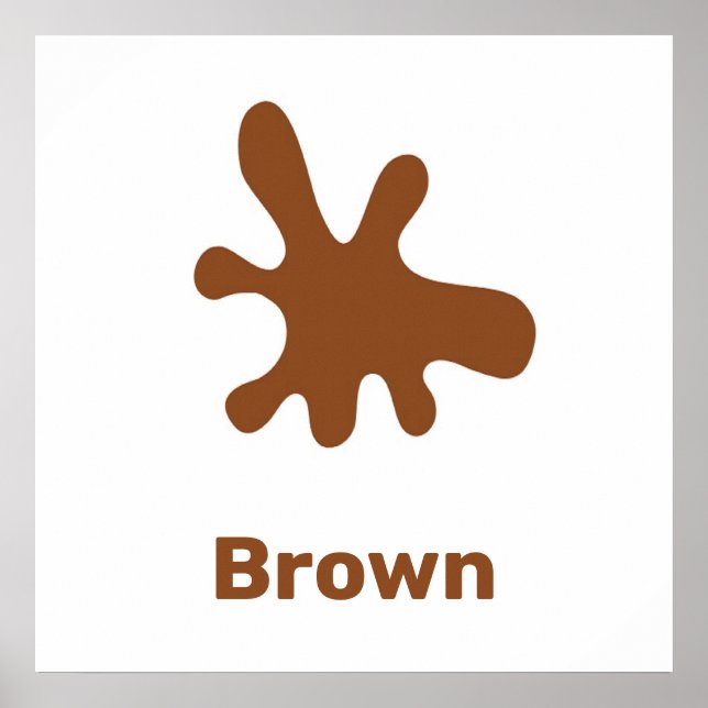 Couleur Brown avec poster de mots (Devant)
