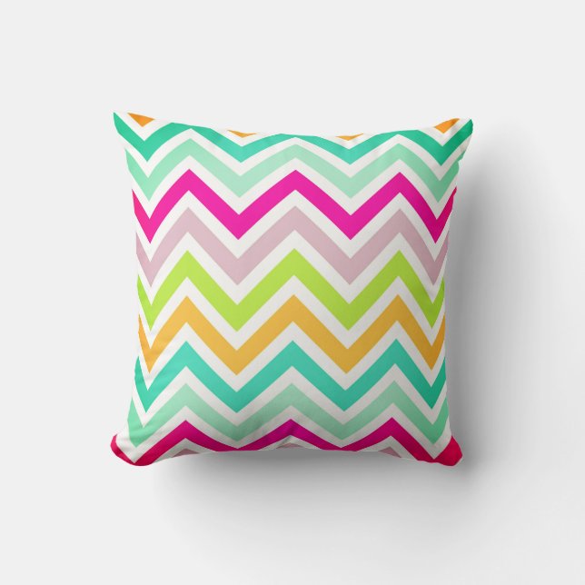Couleur Chevron Jeu Oreiller (Recto)