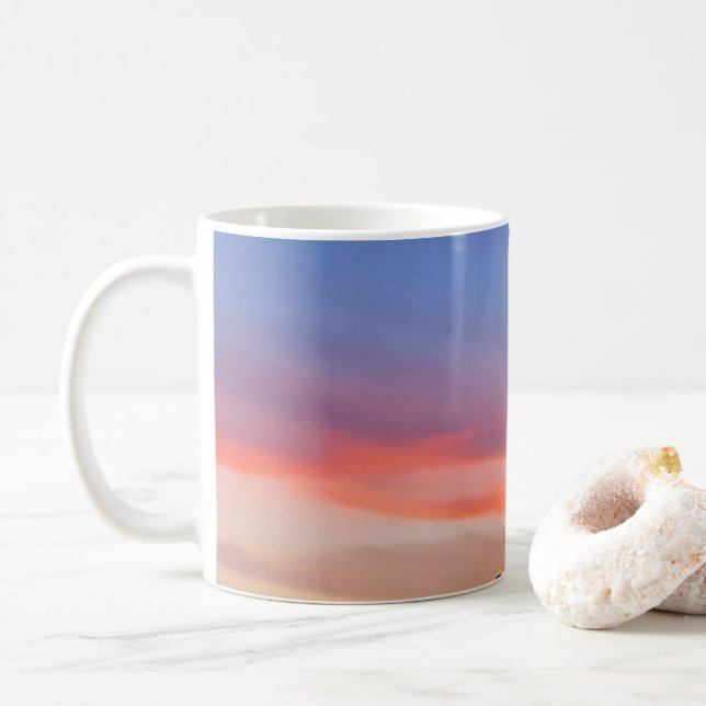 Couleur ciel coucher de soleil Mug (Avec donut)