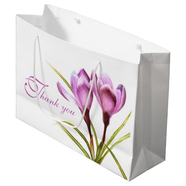 Couleur d'aquarelle de crocus violet merci sac cad (Devant Angle)