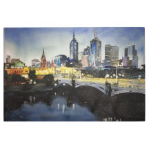 Couleur d'aquarelle de la ville sur papier