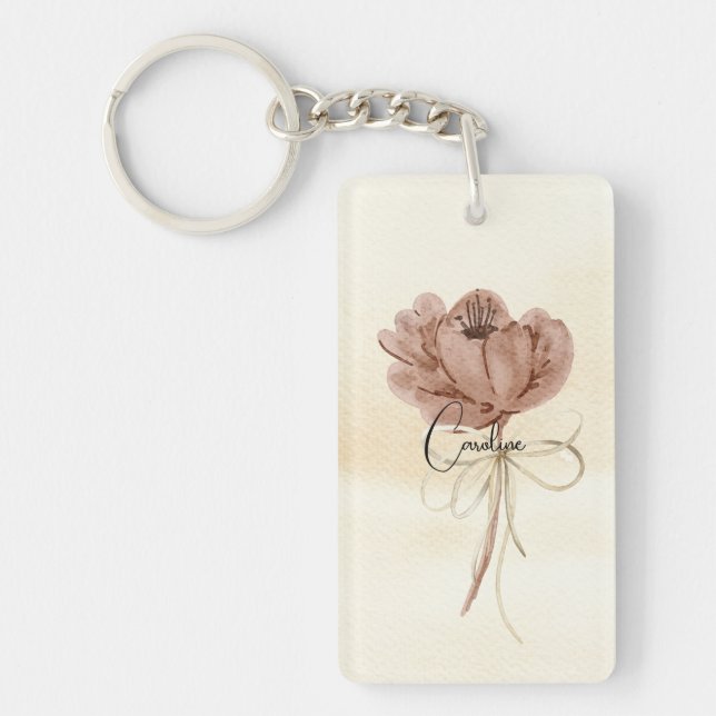 Couleur d'aquarelle terrestre personnalisée floral (Devant)