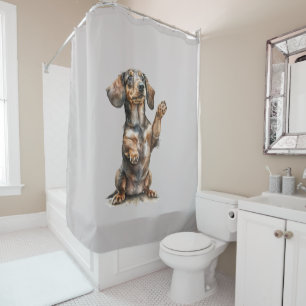 Couleur de l'eau Dachshund Douche rideau
