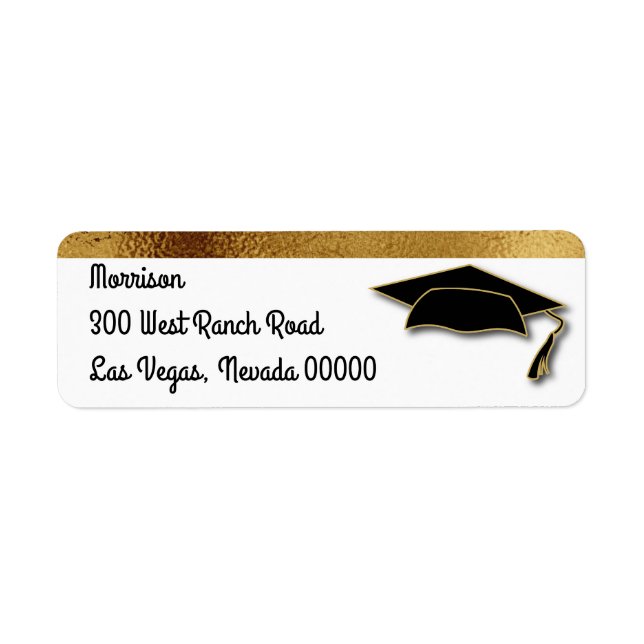 Couleur de l'école Gold Graduation Cap Monogramme (Devant)
