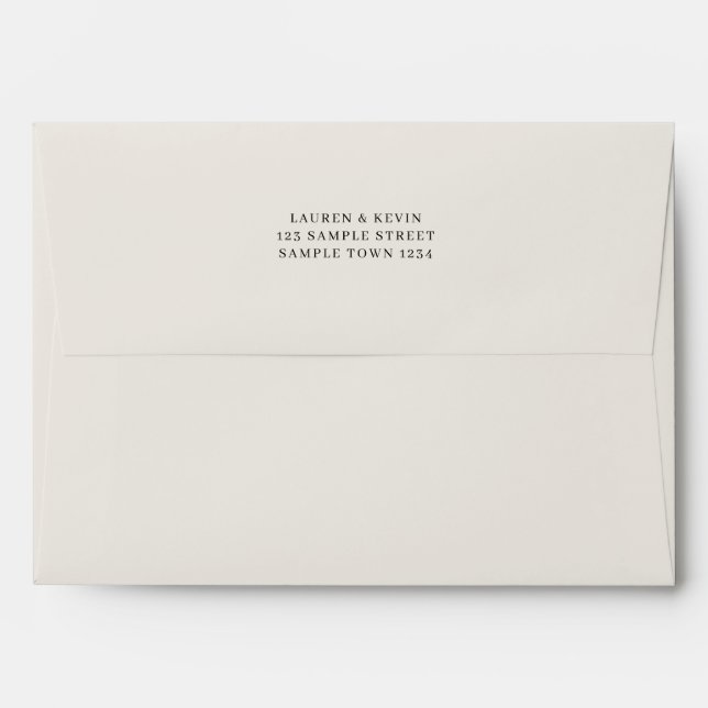 Couleur de police classique - Enveloppe d'invitati (Dos (Haut rabat))