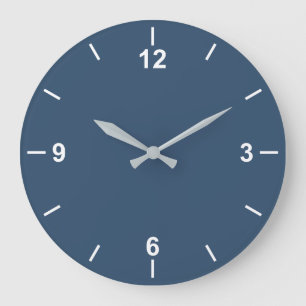 Couleur de tendance Grave Bleu Grand Mur Horloge