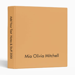 Couleur de tendance - Soft Orange Name 3 Classeur 