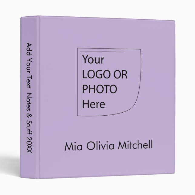 Couleur de tendance - Violet doux Logo 3 Classeur  (Devant/Côté)