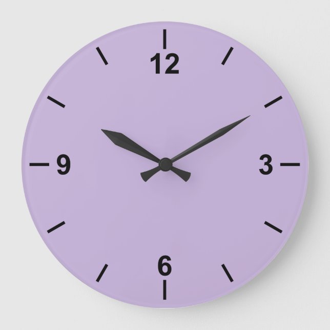 Couleur de tendance Violette douce Grande horloge  (Recto)