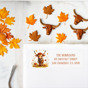 Couleur d'eau d'automne Texas Longhorn Calf Scarf