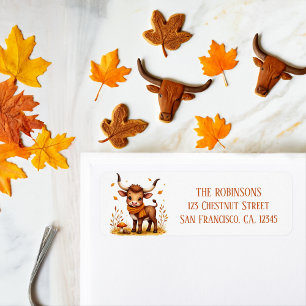 Couleur d'eau d'automne Texas Longhorn Calf Scarf