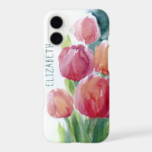 Couleur d'eau des tulipes rouges