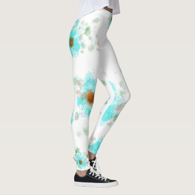 Couleur d'eau Leggings floraux (Droite)
