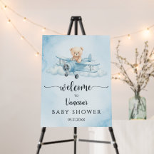 Couleur d'eau mignonne Ours en peluche Baby shower