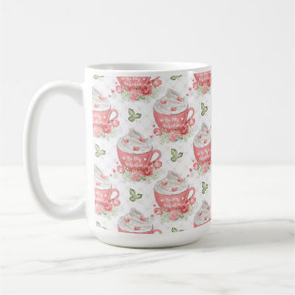 COULEUR D'EAU ROSE & TASSES BLANCHES AVEC CRÈME LA