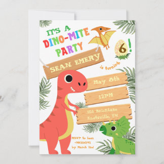 Couleur du ciel : Dinosaure magnifique Invitation