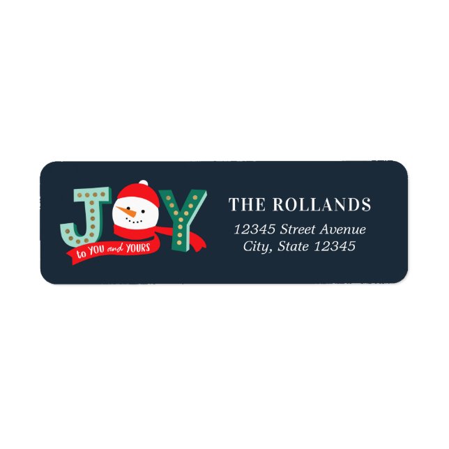 COULEUR ÉDITABLE Joyeuse Snowman Adresse de vacanc (Devant)