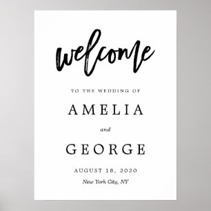 COULEUR et TAILLE modifiables Affiche de bienvenue