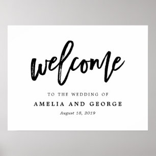COULEUR et TAILLE modifiables Affiche de bienvenue