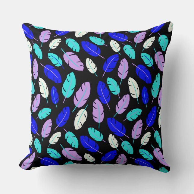 Couleur Feuille ou motif de plumes Lisse oreiller (Recto)