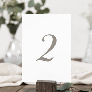 Couleur gris minimaliste Numéro de table 2