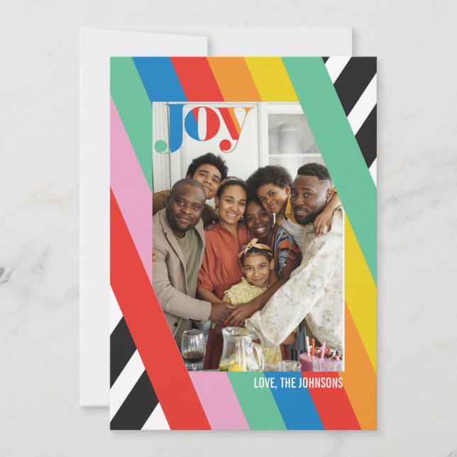 Couleur Joie Moderne Striped Carte photo (Devant)