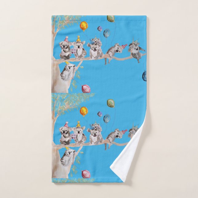 Couleur Koala Koalas Cute Animal Blue Towset (Serviette à main)