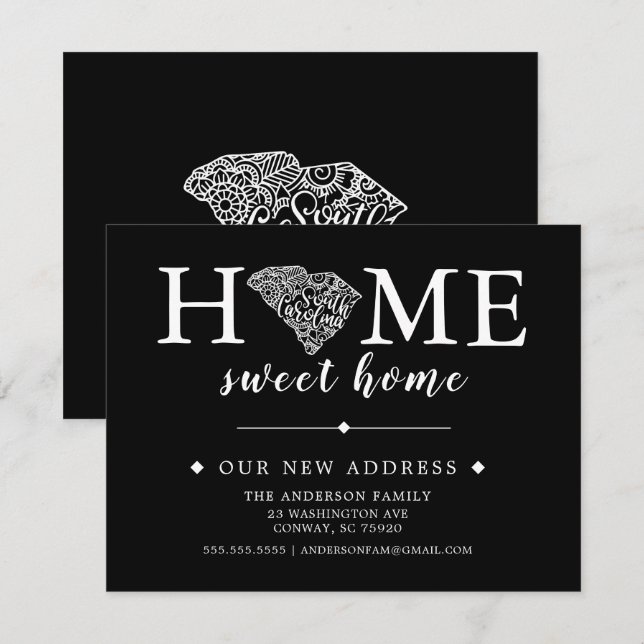 Couleur modifiable CAROLINA SUD Faire-part de dépl (Devant / Derrière)