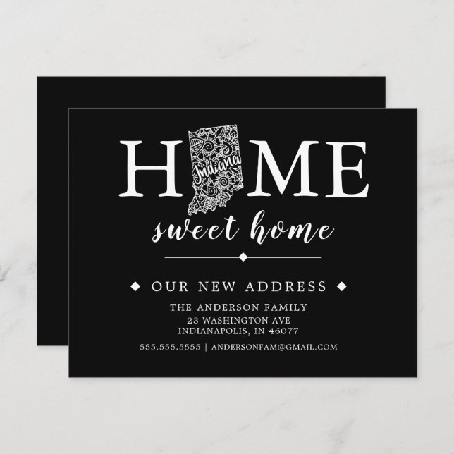 Couleur modifiable INDIANA Moving Faire-part (Devant / Derrière)