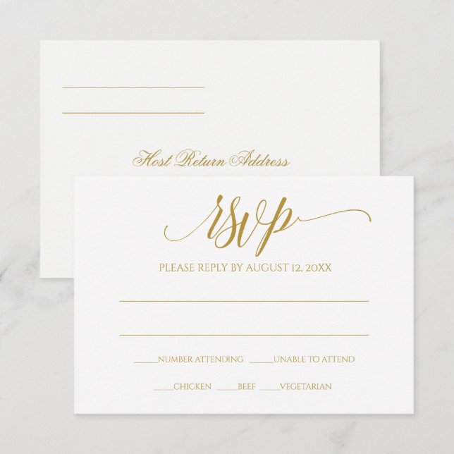 COULEUR MODIFICATIVE : Carte RSVP Calligraphie Esp (Devant / Derrière)