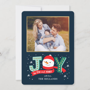 Couleur MODIFICATIVE Joyeux Snowman Carte photo de
