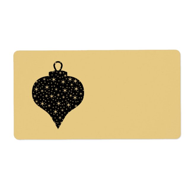 Couleur Noir et Or Design Bauble de Noël. (Devant)