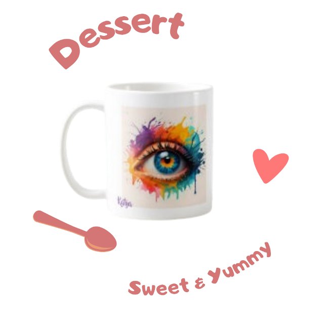 Couleur Peint Abstrait Café Mug (Créateur téléchargé)
