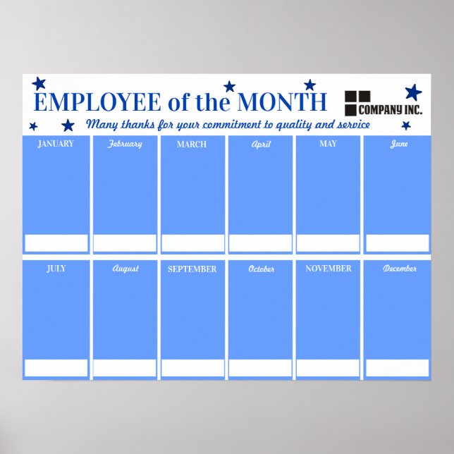 Couleur personnalisée Employé du mois poster photo (Devant)