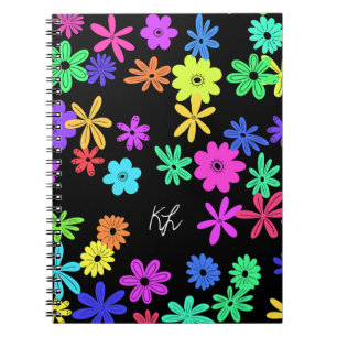 Couleur Pop Fleurs Cute Carnet photo spirale