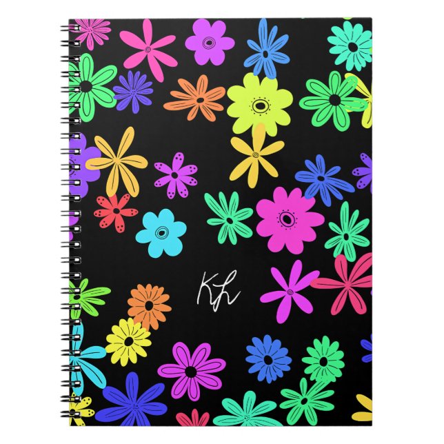 Couleur Pop Fleurs Cute Carnet photo spirale (Devant)