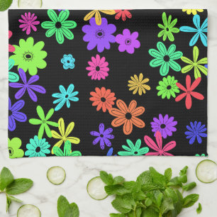 Couleur Pop Fleurs mignonnes Serviette de cuisine